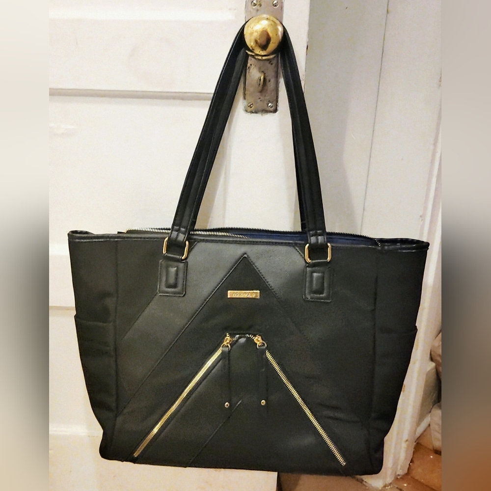 MinkeeBlue Madison Convertible Organizational Tote Extra Large XL Purse Black